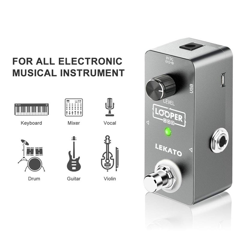 LEKATO Guitar Looper Effect Pedal Loop Pedal 5 Minutes Looping Time Looper Pedal ONE Looper Unlimited Overdubs - Image 4